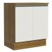 Balcão Armário de Cozinha 70 cm 2 Portas Rustic/Branco Glamy Madesa
