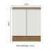 Balcão Armário de Cozinha 70 cm 2 Portas Rustic/Branco Glamy Madesa