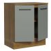 Balcão Armário de Cozinha 70 cm 2 Portas Rustic/Cinza Agata Madesa