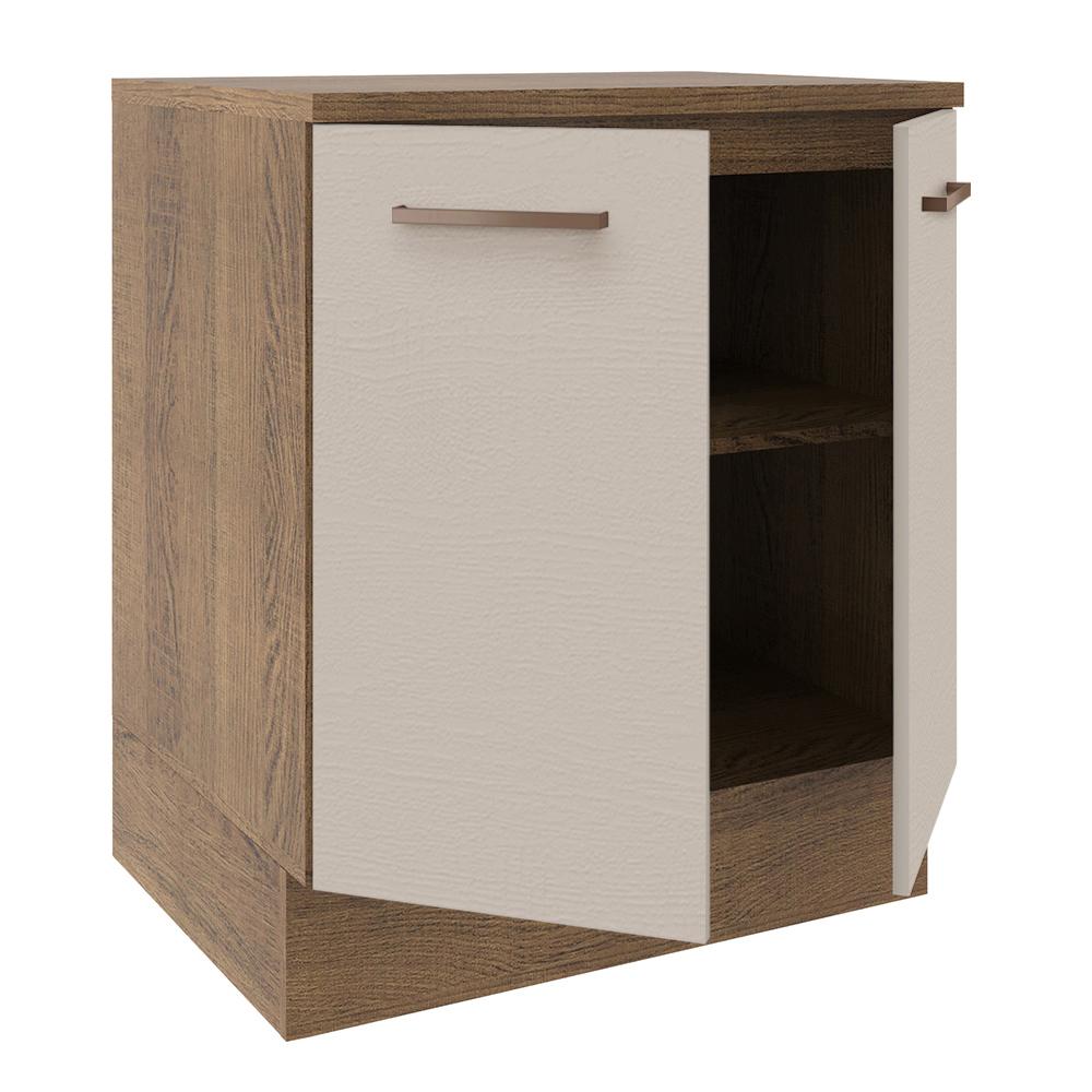 Balcão Armário de Cozinha 70 cm 2 Portas Rustic/Crema Agata Madesa