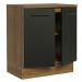 Balcão Armário de Cozinha 70 cm 2 Portas Rustic/Preto Agata Madesa