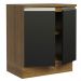 Balcão Armário de Cozinha 70 cm 2 Portas Rustic/Preto Glamy Madesa