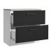 Balcão Armário de Cozinha 80 cm 2 Gavetas Branco/Preto Agata Madesa