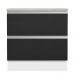 Balcão Armário de Cozinha 80 cm 2 Gavetas Branco/Preto Glamy Madesa