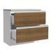Balcão Armário de Cozinha 80 cm 2 Gavetas Branco/Rustic Glamy Madesa