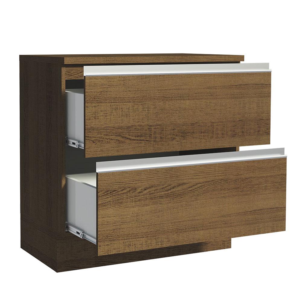 Balcão Armário de Cozinha 80 cm 2 Gavetas Rustic Glamy Madesa