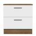Balcão Armário de Cozinha 80 cm 2 Gavetas Rustic/Branco Agata Madesa