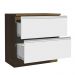 Balcão Armário de Cozinha 80 cm 2 Gavetas Rustic/Branco Glamy Madesa