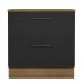 Balcão Armário de Cozinha 80 cm 2 Gavetas Rustic/Preto Agata Madesa