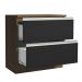 Balcão Armário de Cozinha 80 cm 2 Gavetas Rustic/Preto Glamy Madesa