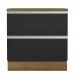 Balcão Armário de Cozinha 80 cm 2 Gavetas Rustic/Preto Glamy Madesa