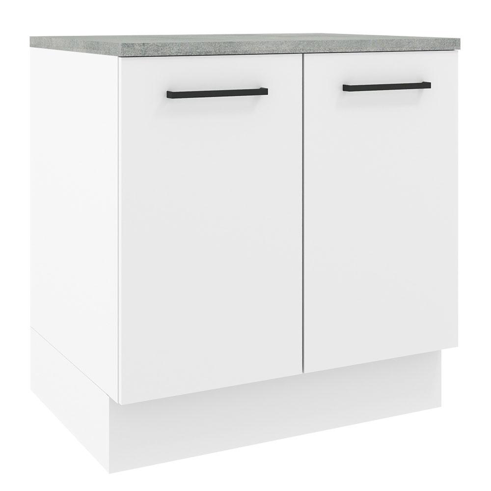 Balcão Armário de Cozinha 80 cm 2 Portas Branco Agata Madesa
