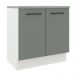 Balcão Armário de Cozinha 80 cm 2 Portas Branco/Cinza Agata Madesa