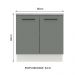 Balcão Armário de Cozinha 80 cm 2 Portas Branco/Cinza Agata Madesa