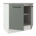 Balcão Armário de Cozinha 80 cm 2 Portas Branco/Cinza Agata Madesa