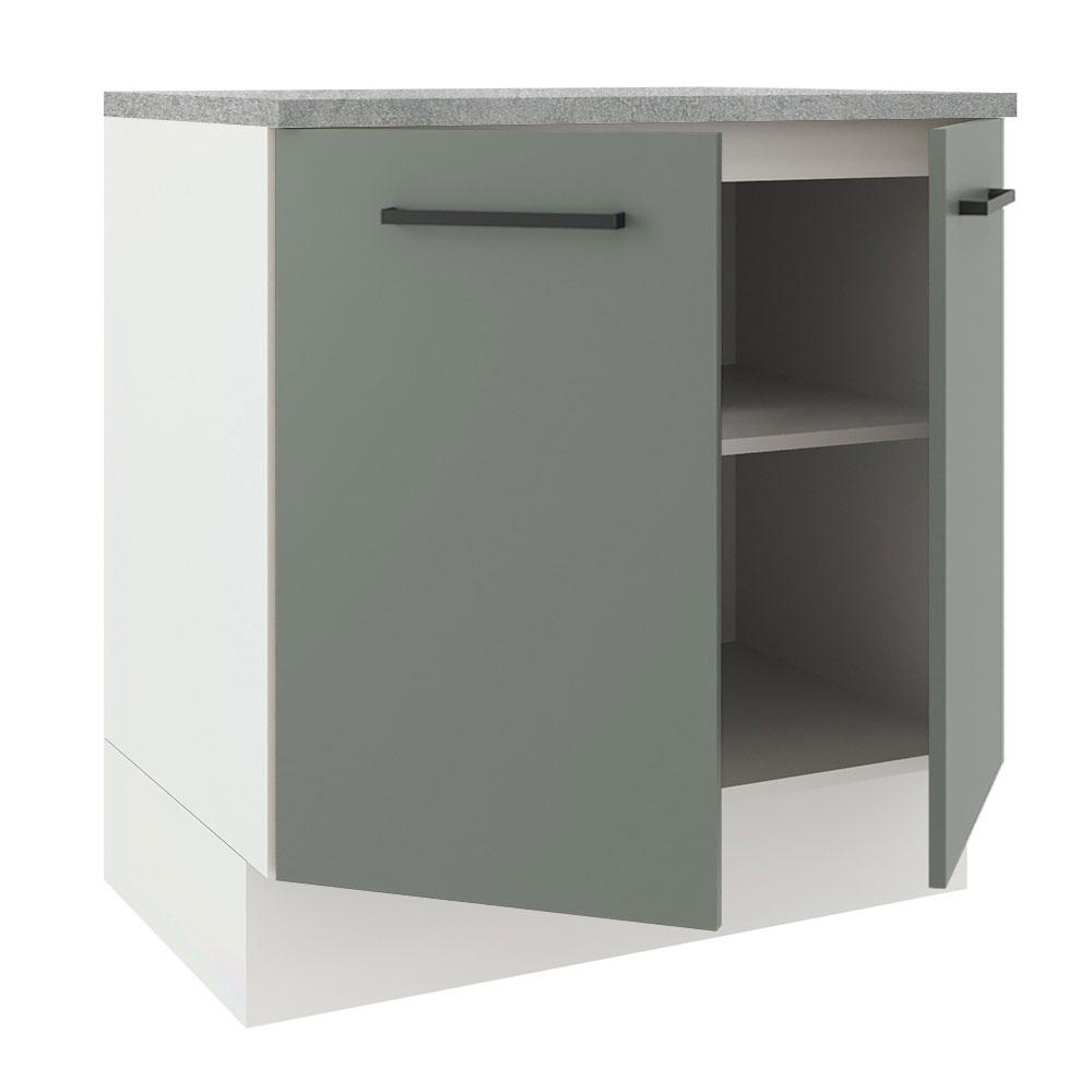 Balcão Armário de Cozinha 80 cm 2 Portas Branco/Cinza Agata Madesa