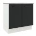 Balcão Armário de Cozinha 80 cm 2 Portas Branco/Preto Agata Madesa