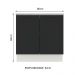 Balcão Armário de Cozinha 80 cm 2 Portas Branco/Preto Agata Madesa