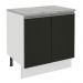 Balcão Armário de Cozinha 80 cm 2 Portas Branco/Preto Glamy Madesa