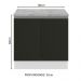 Balcão Armário de Cozinha 80 cm 2 Portas Branco/Preto Glamy Madesa