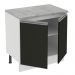 Balcão Armário de Cozinha 80 cm 2 Portas Branco/Preto Glamy Madesa