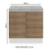 Balcão Armário de Cozinha 80 cm 2 Portas Branco/Rustic Glamy Madesa