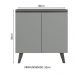 Balcão Armário de Cozinha 80 cm 2 Portas Com Pés Cinza Nice Madesa