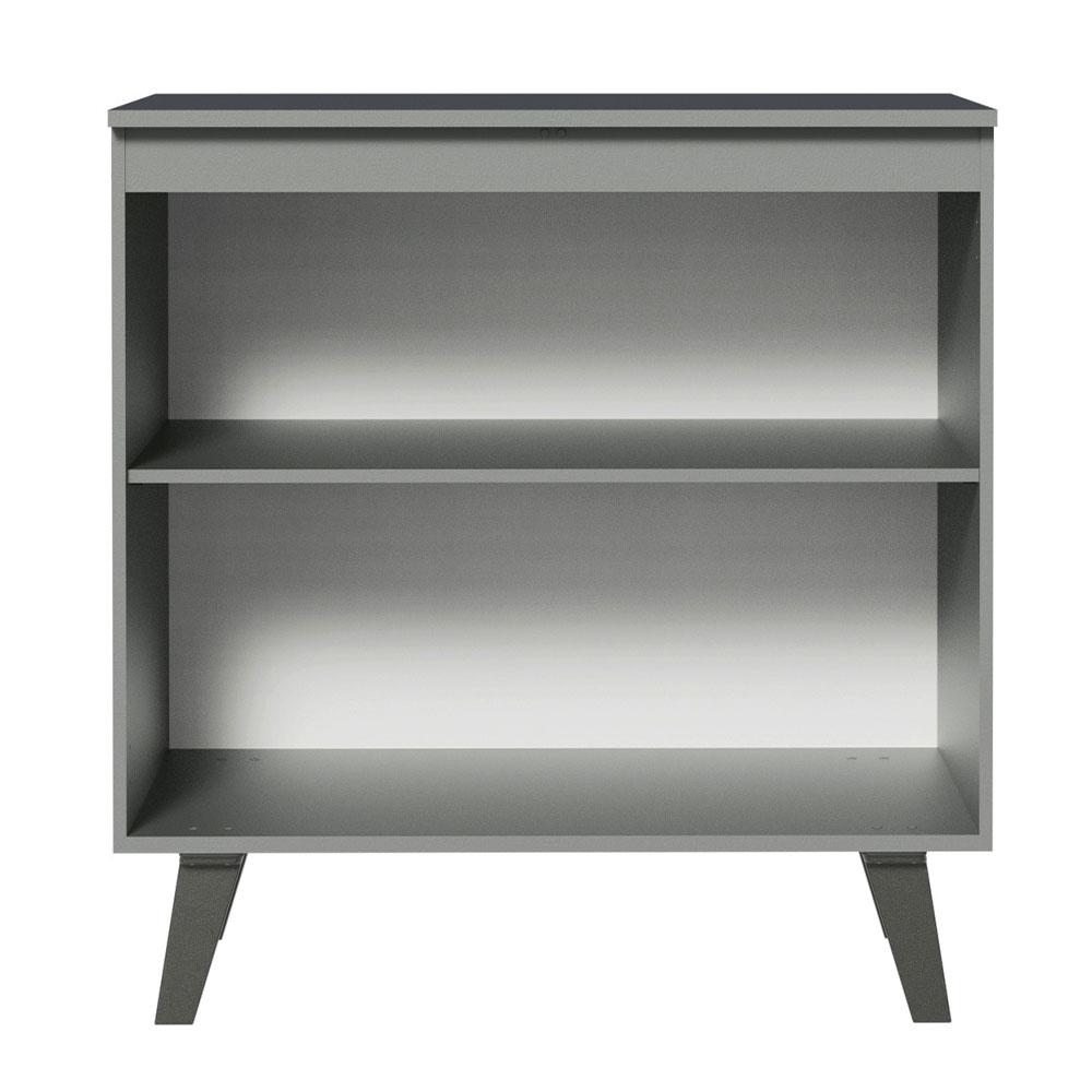 Balcão Armário de Cozinha 80 cm 2 Portas Com Pés Cinza Nice Madesa