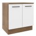 Balcão Armário de Cozinha 80 cm 2 Portas Rustic/Branco Agata Madesa