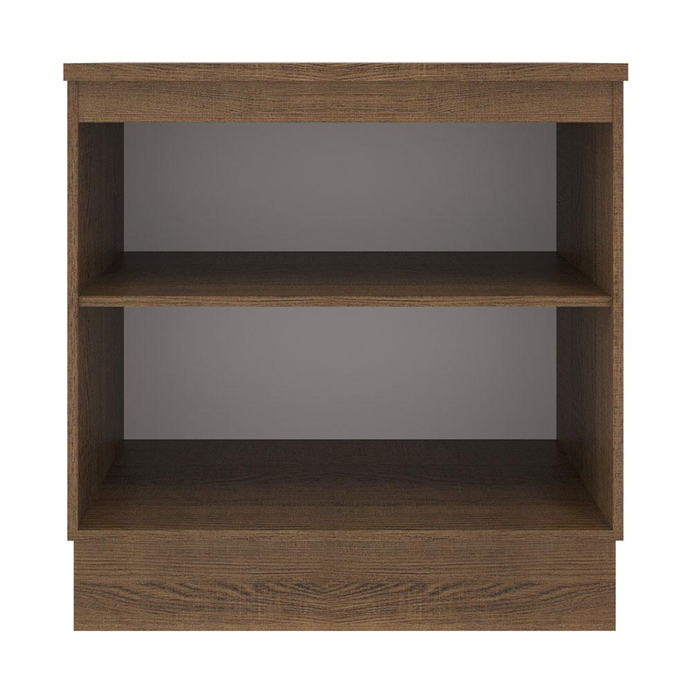 Balcão Armário de Cozinha 80 cm 2 Portas Rustic/Branco Agata Madesa