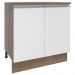 Balcão Armário de Cozinha 80 cm 2 Portas Rustic/Branco Glamy Madesa