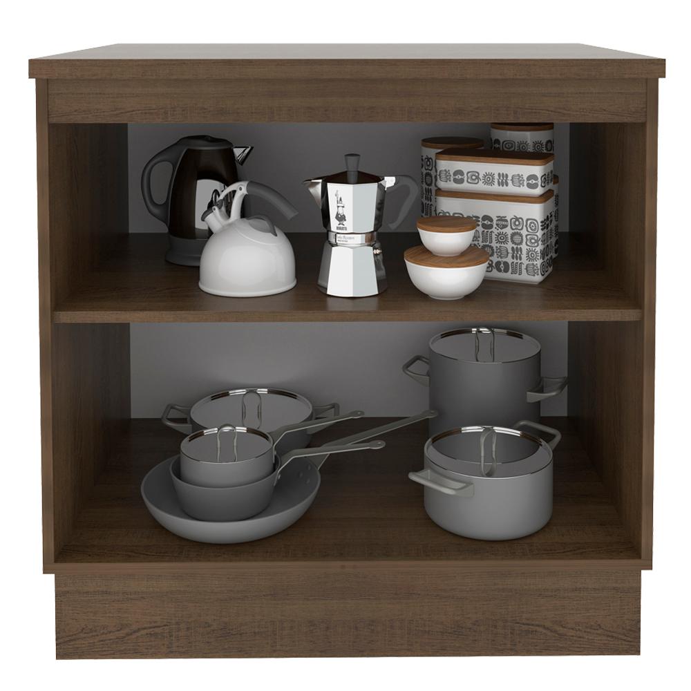 Balcão Armário de Cozinha 80 cm 2 Portas Rustic/Branco Glamy Madesa