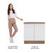 Balcão Armário de Cozinha 80 cm 2 Portas Rustic/Branco Glamy Madesa