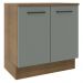 Balcão Armário de Cozinha 80 cm 2 Portas Rustic/Cinza Agata Madesa