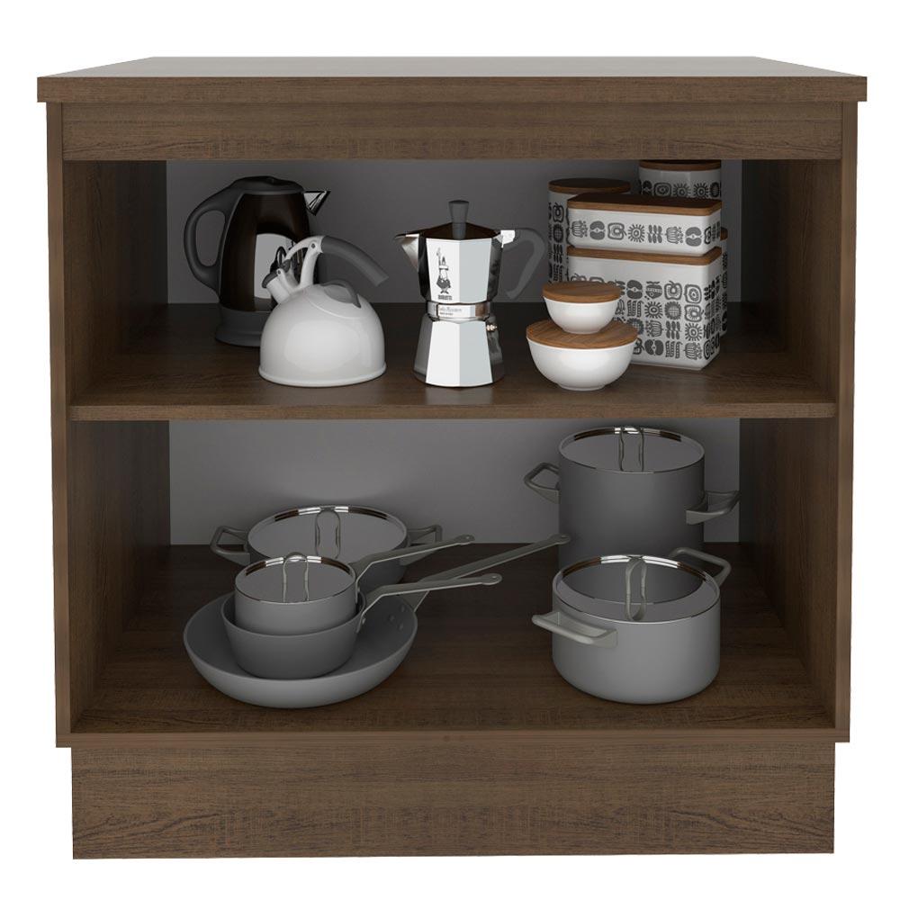 Balcão Armário de Cozinha 80 cm 2 Portas Rustic/Cinza Agata Madesa