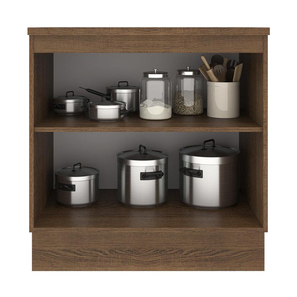 Balcão Armário de Cozinha 80 cm 2 Portas Rustic/Crema Agata Madesa
