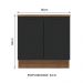 Balcão Armário de Cozinha 80 cm 2 Portas Rustic/Preto Agata Madesa