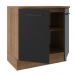Balcão Armário de Cozinha 80 cm 2 Portas Rustic/Preto Agata Madesa