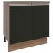 Balcão Armário de Cozinha 80 cm 2 Portas Rustic/Preto Glamy Madesa