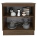 Balcão Armário de Cozinha 80 cm 2 Portas Rustic/Preto Glamy Madesa