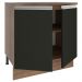 Balcão Armário de Cozinha 80 cm 2 Portas Rustic/Preto Glamy Madesa