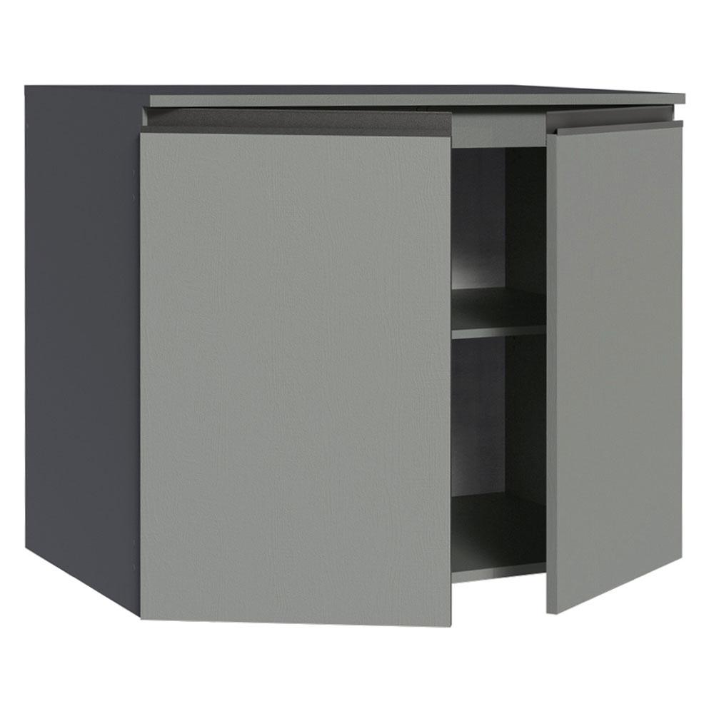 Balcão Armário de Cozinha 80 cm 2 Portas Suspenso Cinza Nice Madesa