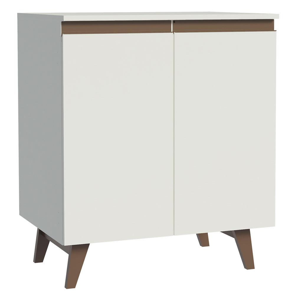 Balcão Armário de Cozinha Cantinho do Café 70 cm 2 Portas Branco Reims Madesa