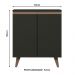 Balcão Armário de Cozinha Cantinho do Café 70 cm 2 Portas Preto Reims Madesa