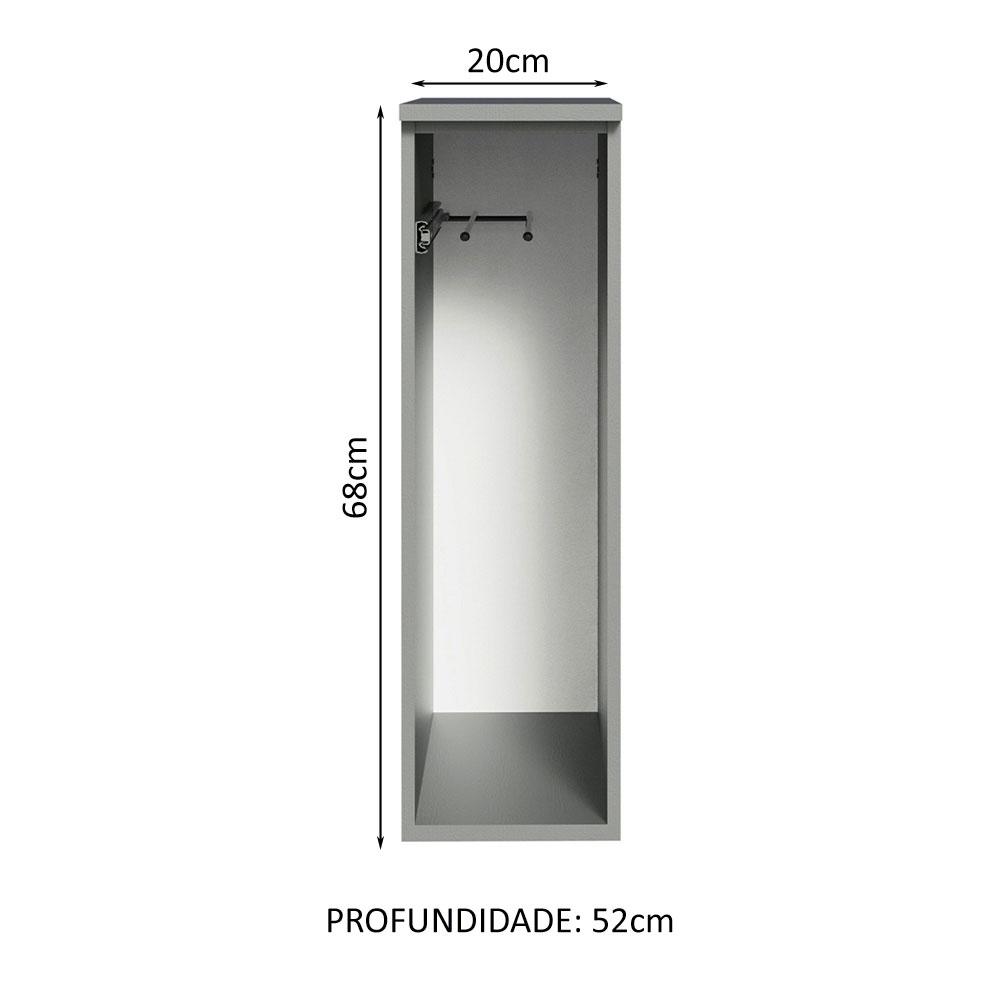 Balcão Armário de Cozinha Porta-Pano 20 cm Suspenso Cinza Nice Madesa