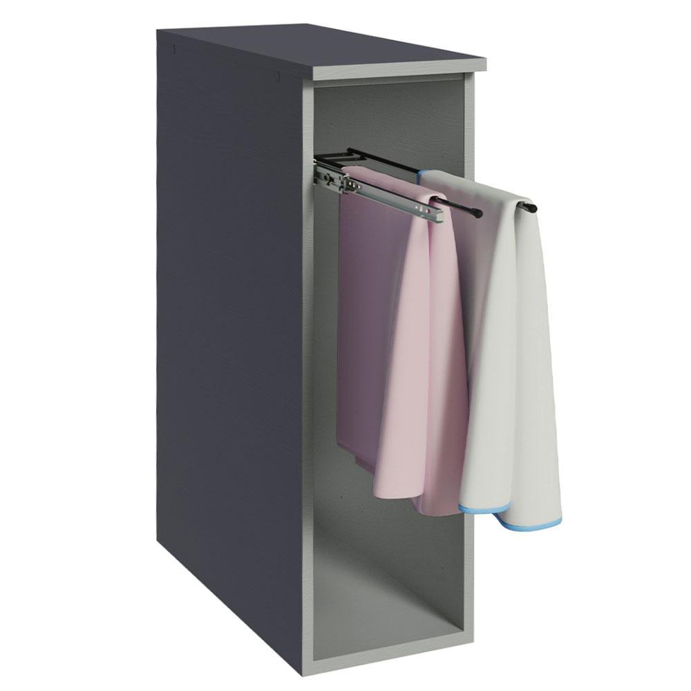 Balcão Armário de Cozinha Porta-Pano 20 cm Suspenso Cinza Nice Madesa