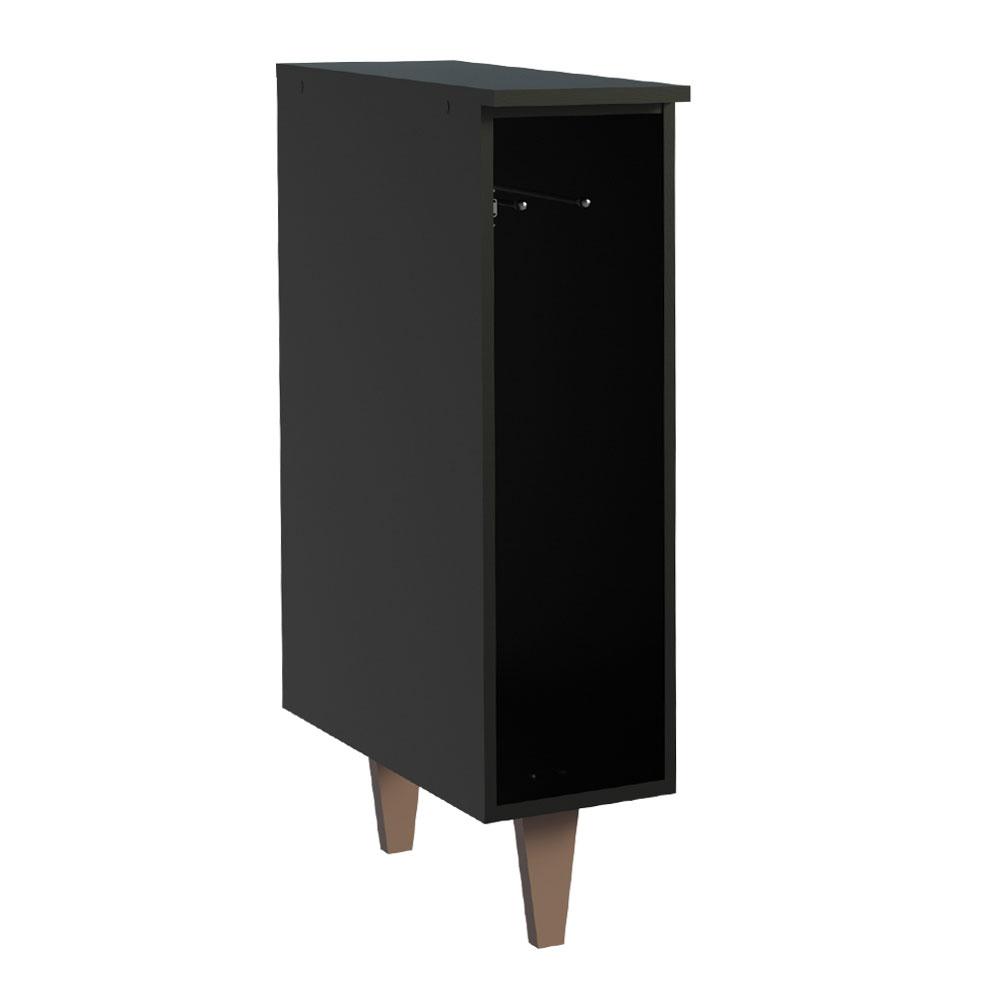 Balcão Armário de Cozinha Porta Pano Preto Reims Madesa