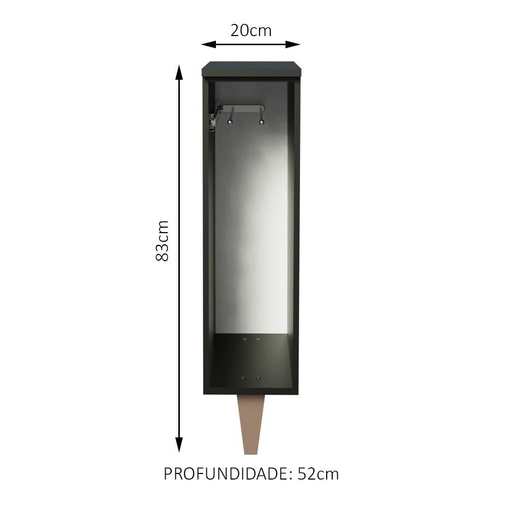 Balcão Armário de Cozinha Porta Pano Preto Reims Madesa