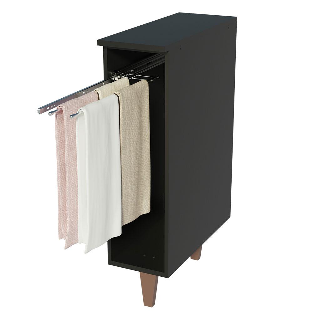 Balcão Armário de Cozinha Porta Pano Preto Reims Madesa