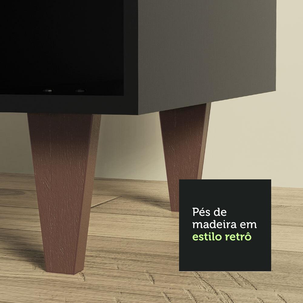 Balcão Armário de Cozinha Porta Pano Preto Reims Madesa